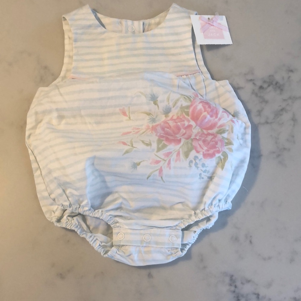Janie and Jack floral striped bubble
